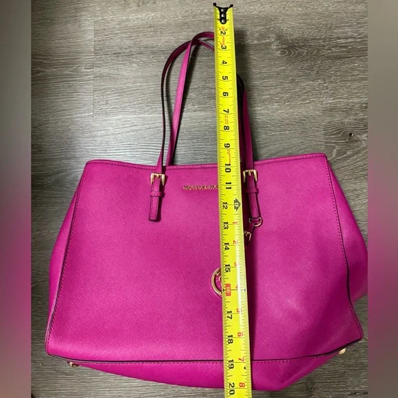 MICHAEL KORS Large Saffiano Leather Tote Bag Hot Pink - Picture 3 of 11